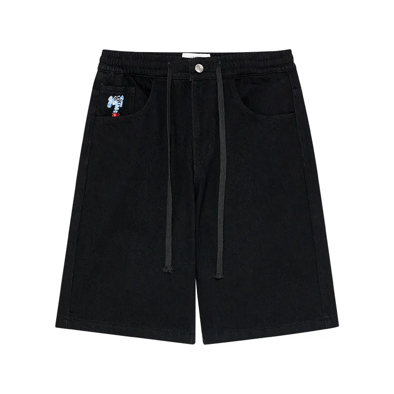 MIND ERROR Denim Shorts Unisex Thickened