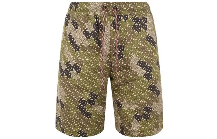 Burberry Casual Shorts Men's Green Moderate