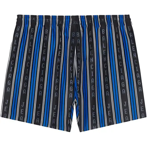 Balenciaga Logo Striped Swim Short