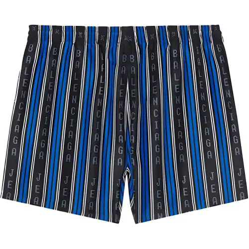 Balenciaga Logo Striped Swim Short