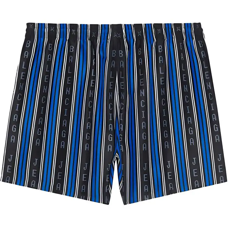 Balenciaga Logo Striped Swim Short