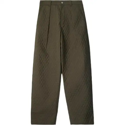 Burberry diamond-quilted pleat-detailing trousers