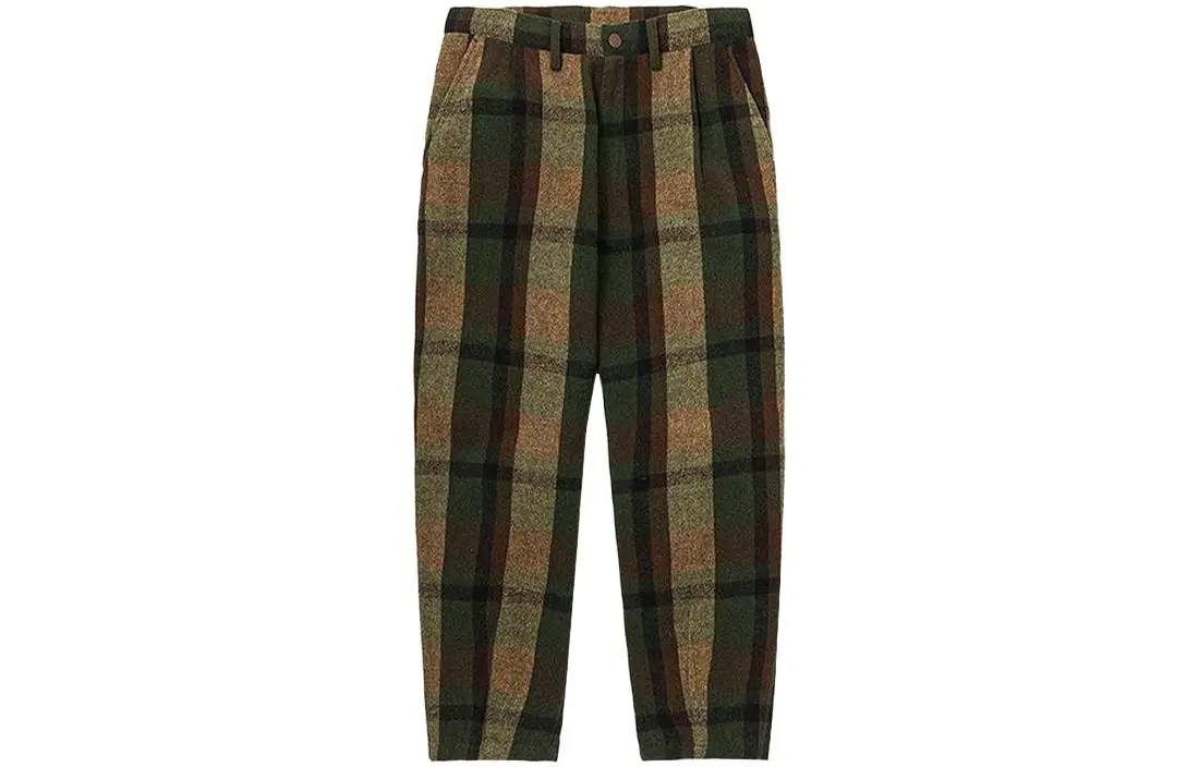Timberland Casual Pants Unisex Luggage Bag Green Yarn Dyed Woven Moderate Harem Pants