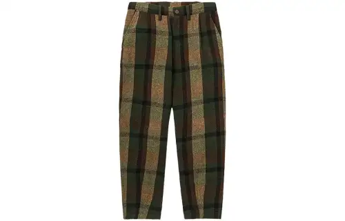 Timberland Casual Pants Unisex Luggage Bag Green Yarn Dyed Woven Moderate Wide Leg Pants