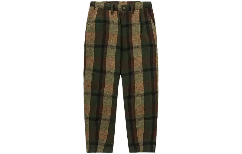 Timberland Casual Pants Unisex Luggage Bag Green Yarn Dyed Woven Moderate Wide Leg Pants