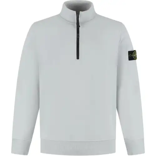 STONE ISLAND Logo Patch Half Zip Sweatshirt