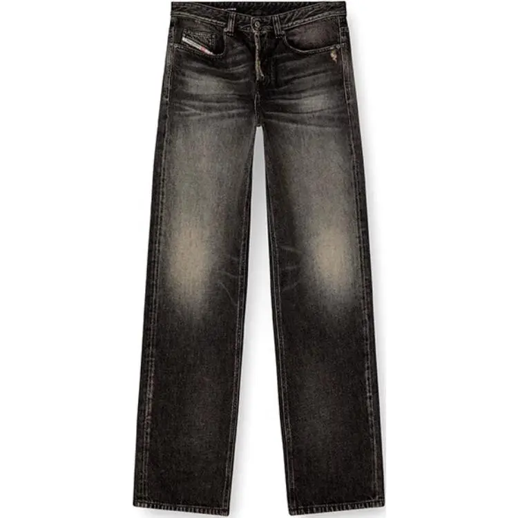 DIESEL Logo Patch Straight Leg Jeans