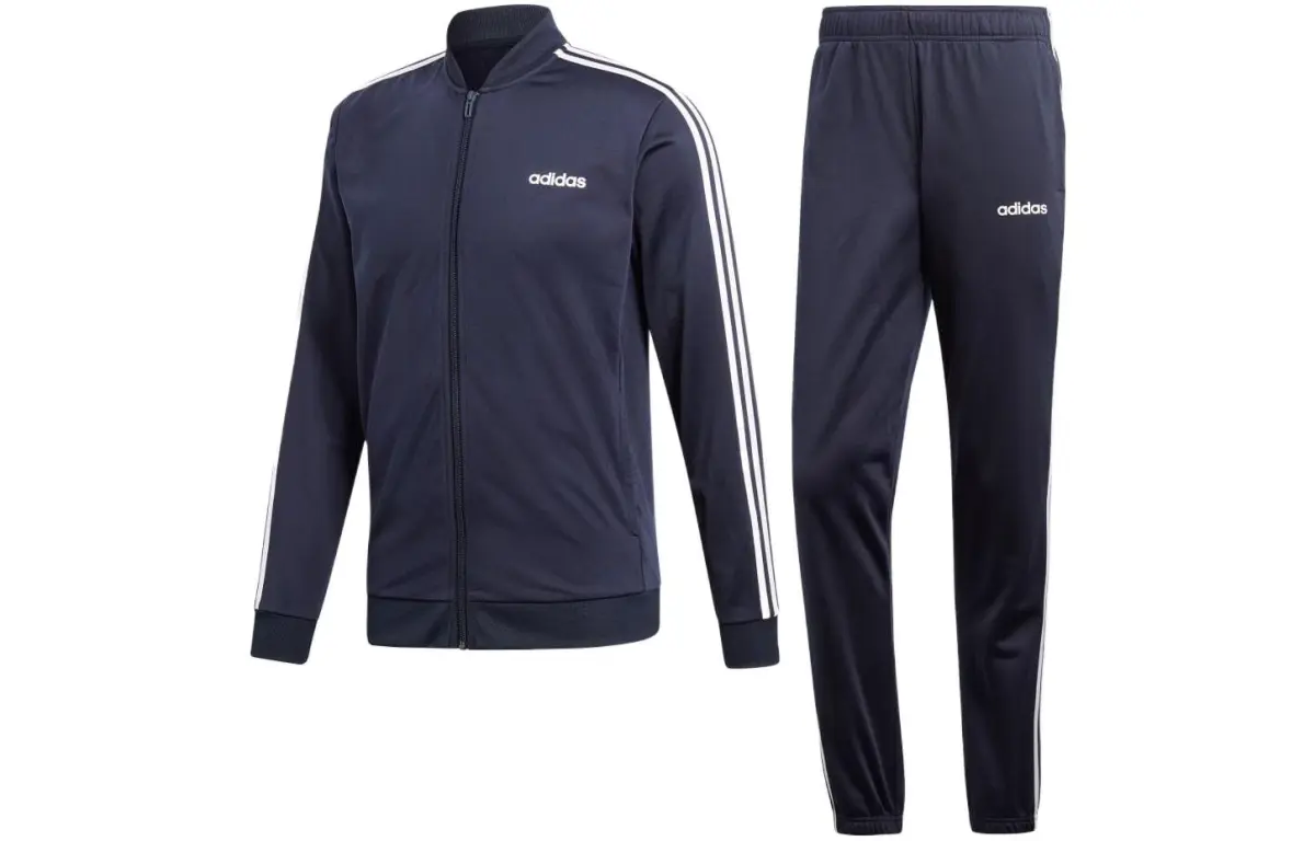 Adidas Casual Sportswear Sets Men's Blue Stand Collar Moderate