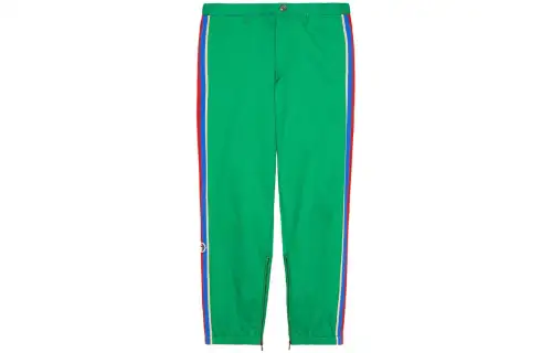 GUCCI Casual Pants Men's Green Moderate Straight Fit Pants