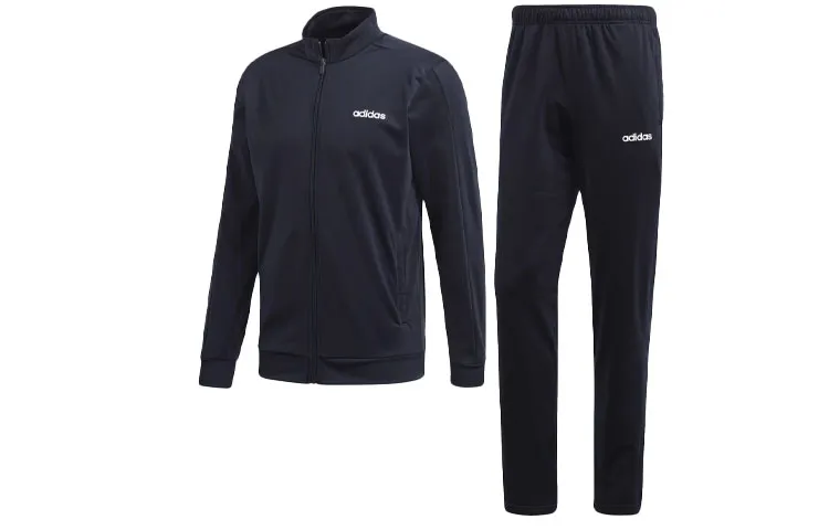 Adidas Casual Sportswear Sets Men's Dark Blue Stand Collar Moderate