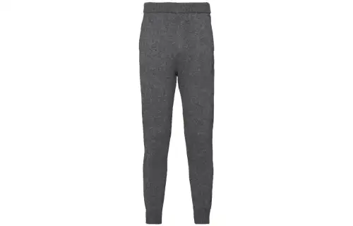 Prada logo-embroidered cashmere trousers