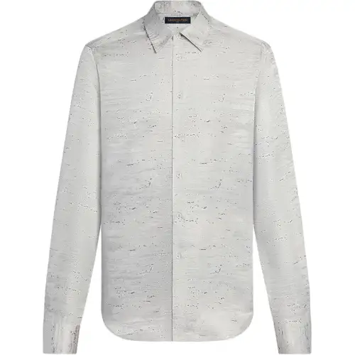 LOUIS VUITTON Travertine Silk Classic Shirt