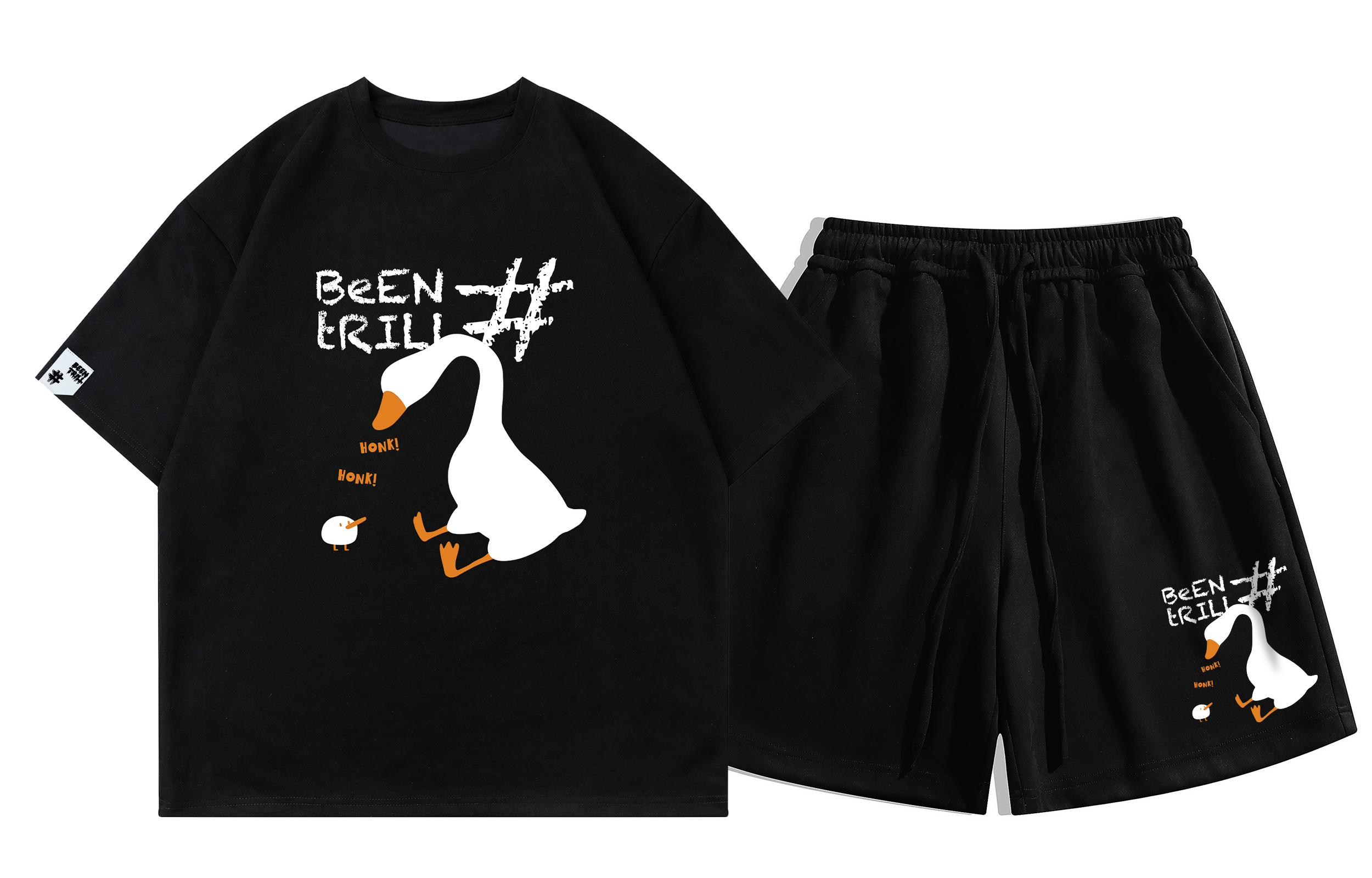 BEENTRILL Casual Sportswear Unisex Crew Neck Moderate