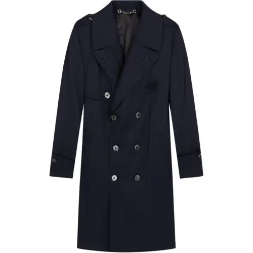 GUCCI Trench Coats Men's Blue Suit Collar Moderate
