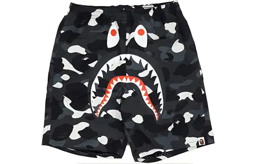 Bape Liquid Camo Shark Sweat Shorts