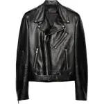 PRADA Leather Jacket Men's Black