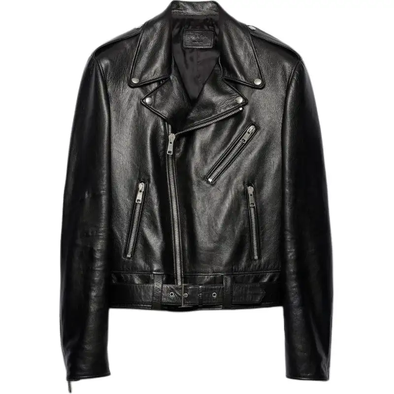 PRADA Leather Jacket Men's Black