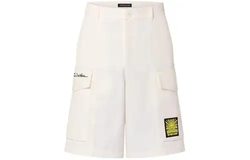 LOUIS VUITTON Embroidered Cotton Cargo Shorts