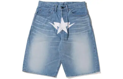 A BATHING APE Twin Sta Denim Shorts