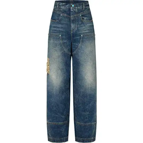 LOUIS VUITTON FW24 Washed Denim Workwear Jeans