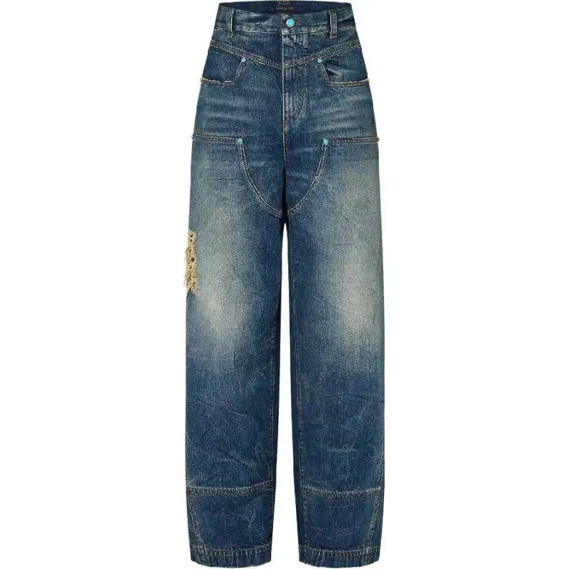 LOUIS VUITTON FW24 Washed Denim Workwear Jeans