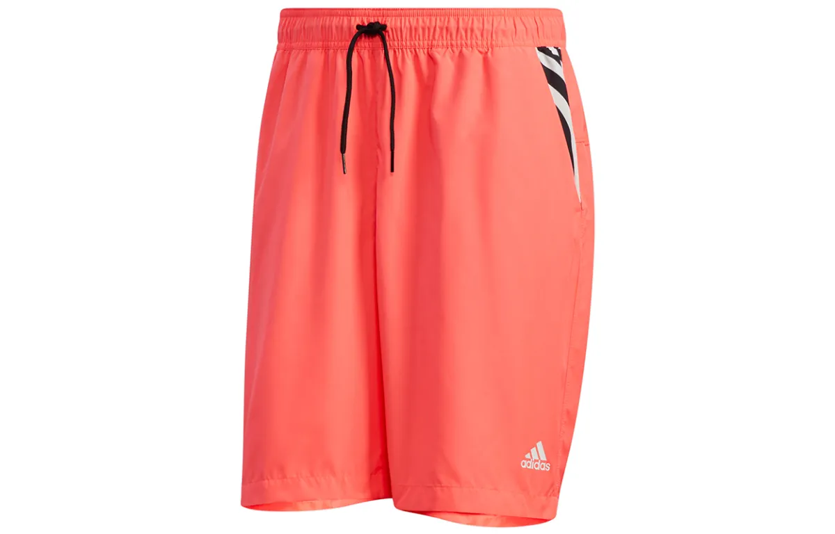 Adidas Casual Shorts Men's Pink Moderate Straight Fit Pants