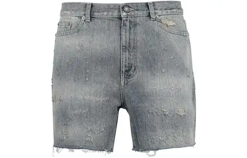 SAINT LAURENT Denim Shorts Men's Gray White Moderate