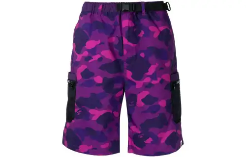 A BATHING APE Color Camo Mesh Pocket Shorts