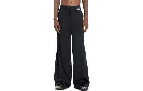 Vetements Casual Pants Men's Black Moderate Wide Leg Pants