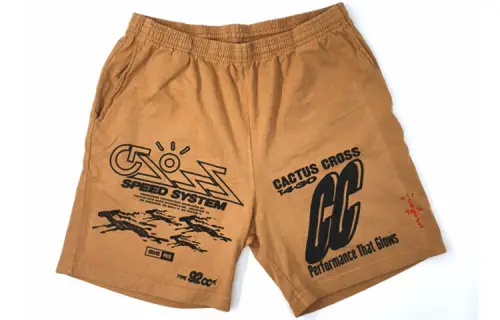 Travis Scott Casual Shorts Unisex Brown Moderate