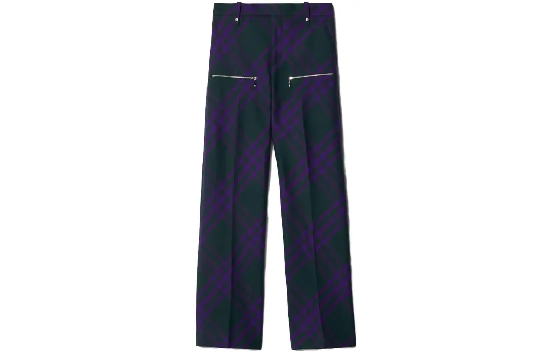 Burberry Check-Pattern Wide-Leg Trousers