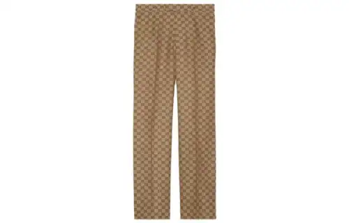 GUCCI Gg Linen Blend Canvas Pants