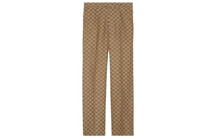 GUCCI Gg Linen Blend Canvas Pants