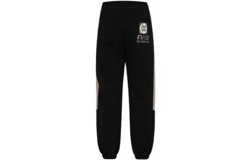 EVISU Casual Pants Men's Black Moderate Sweatpants