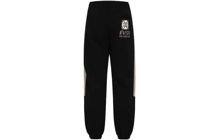 EVISU Casual Pants Men's Black Moderate Sweatpants