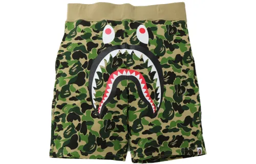 A BATHING APE Shark Series Camo Shark Sweat Shorts Camo Casual Shorts Men's