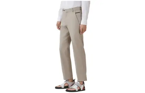 HERMES Casual Pants Men's Ecru Moderate Straight Fit Pants
