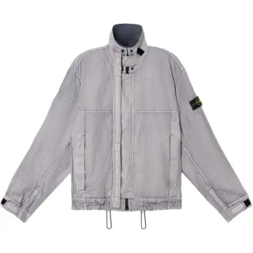 Stone Island plated-ovd linen jacket