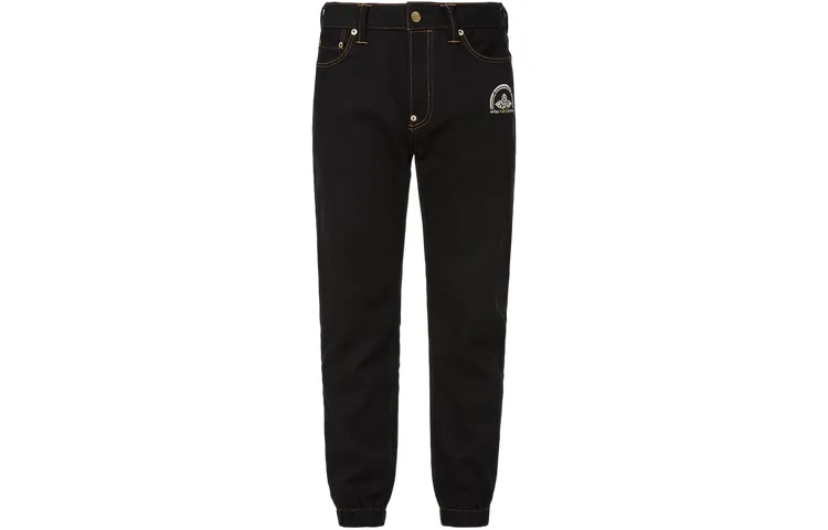 EVISU Casual Pants Men's Black Moderate Cuffed Pants