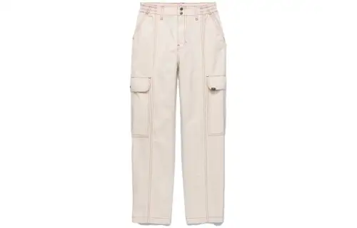 Vans Casual Pants Unisex Cream White Moderate Straight Fit Pants