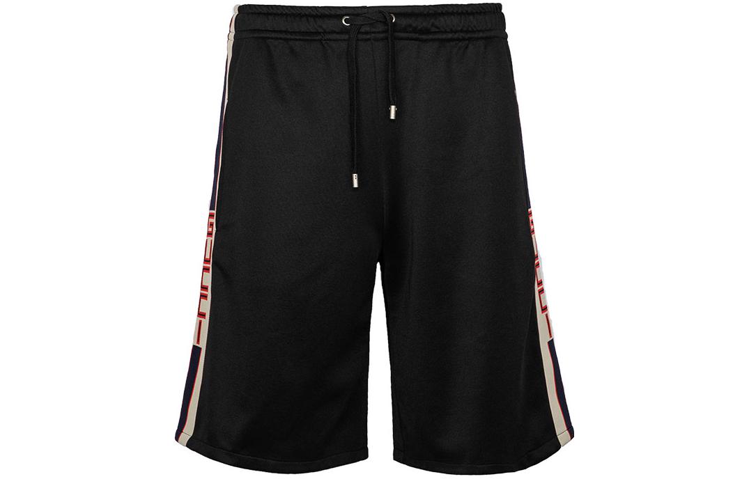 GUCCI Gucci, black shorts, drawstring, loose straight fit