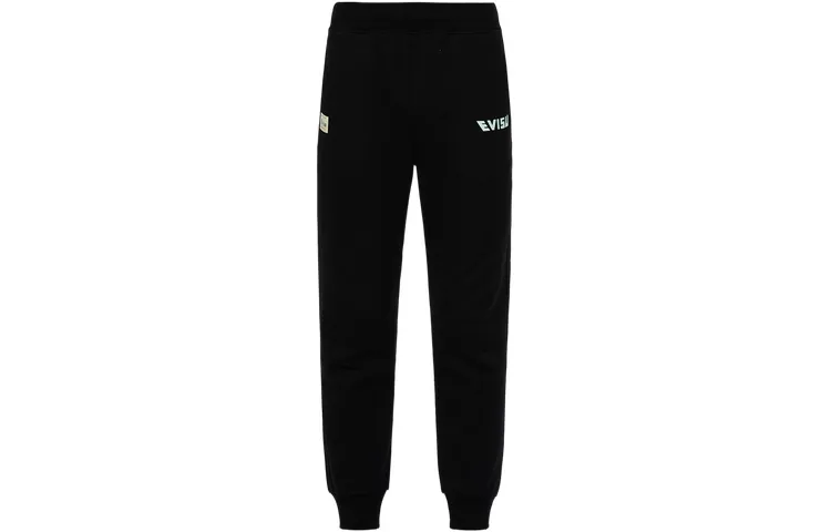 EVISU Casual Pants Men's Black Moderate Cuffed Pants