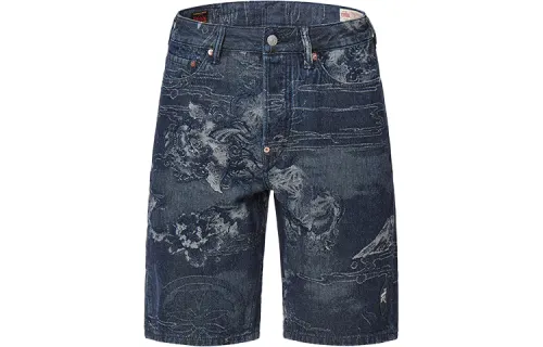 EVISU Denim Shorts Men's Denim Blue