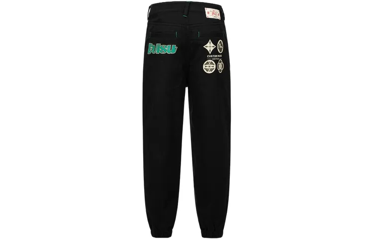 EVISU Casual Pants Men's Black Moderate Cuffed Pants