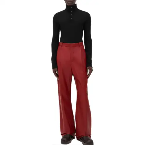 Bottega Veneta FW24 Leather Pants Men's Rosewood