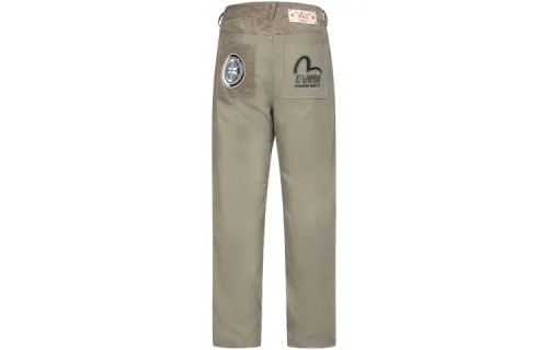 EVISU Casual Pants Men's Khaki Moderate Straight Fit Pants