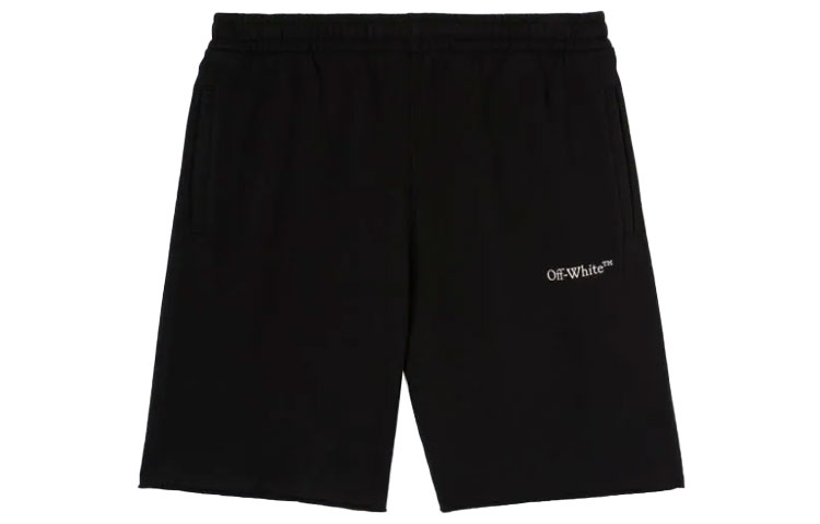OFF-WHITE logo-print knee-length track shorts