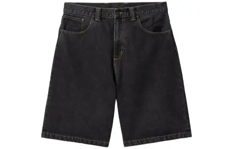 Carhartt WIP Logo Patch Knee Length Denim Shorts