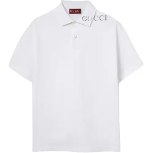 GUCCI Printed Short Sleeve Polo Shirt