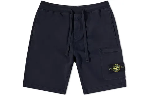 STONE ISLAND 64651 Cotton Fleece Garment Dyed Shorts